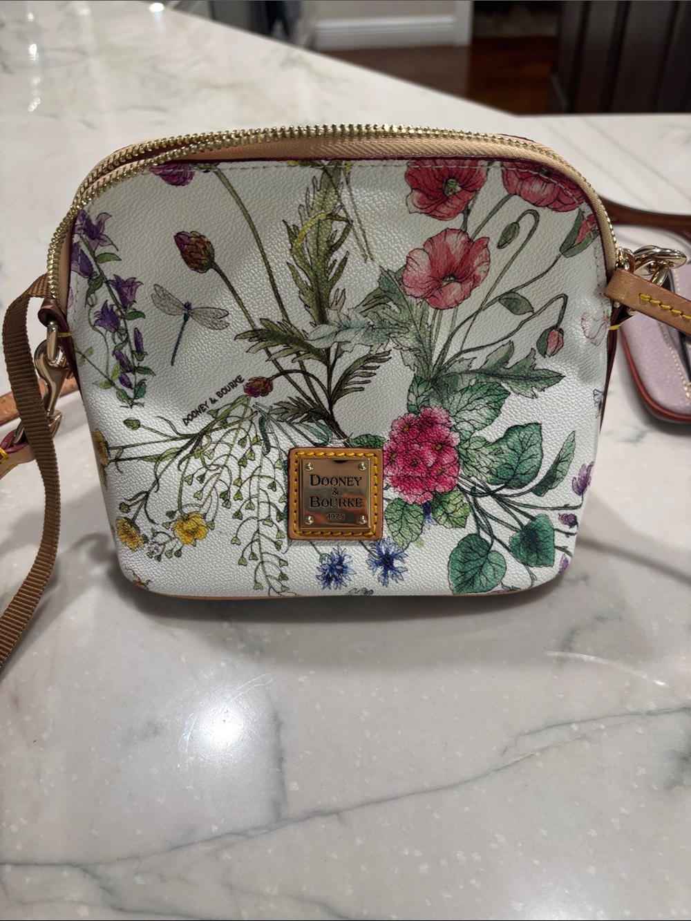 Dooney & Bourke White Botanical Floral Crossbody Bag